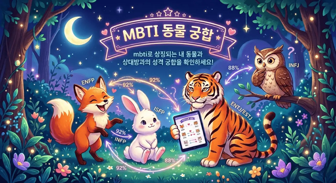 MBTI 동물 궁합 — 16가지 토템 연애 궁합 테스트 (MBTI Compatibility, MBTI動物相性, MBTI动物配对)