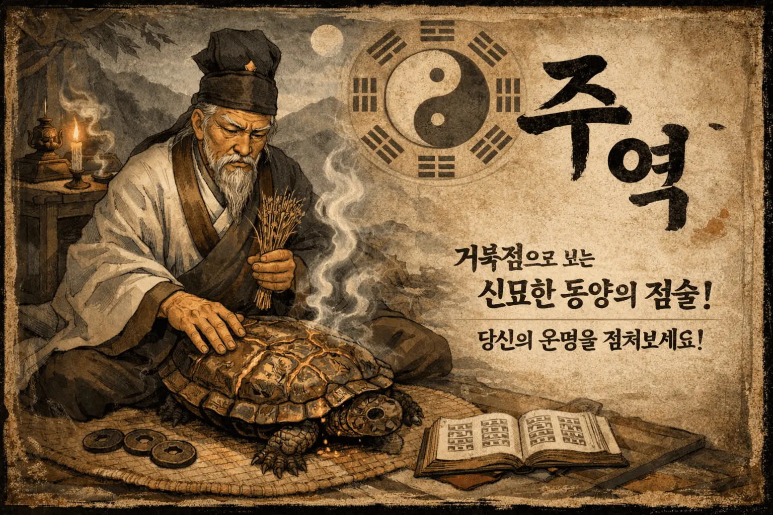 주역 64괘 거북점 — 동양 전통 귀복(龜卜) 신탁 (I Ching 64 Hexagrams Oracle, 易経龜卜, 周易六十四卦龟卜)
