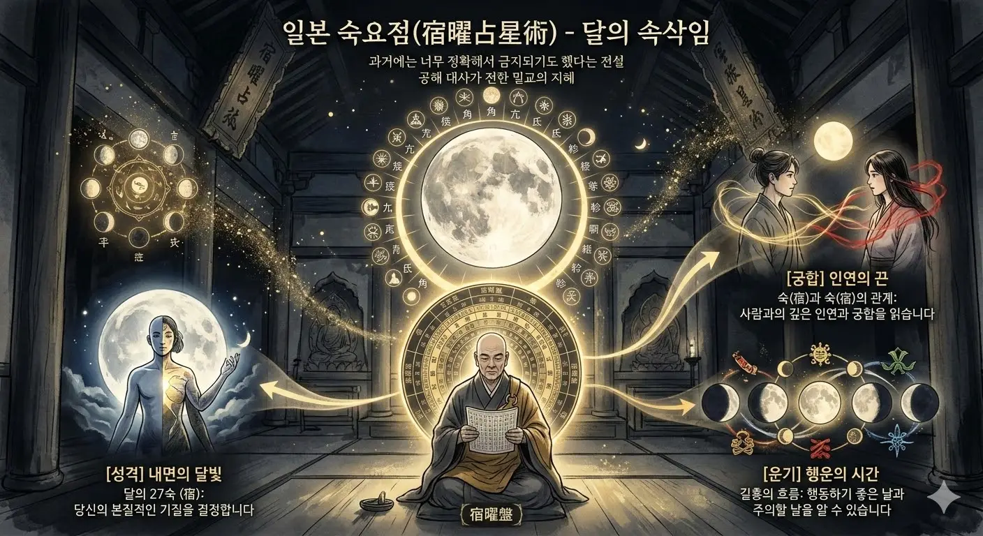 숙요점 宿曜占 — 불교 밀교 27수 별자리 운명 분석 (Sukuyo Lunar Divination, 宿曜占)